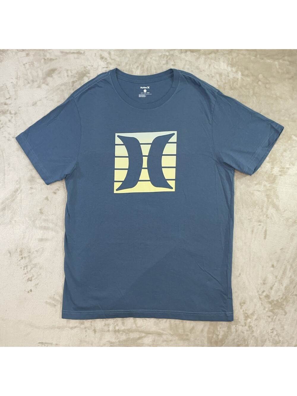 Hurley Mens CTN Jersey SS Graphic Tee Hypnotic Blue T shirt Mens Large